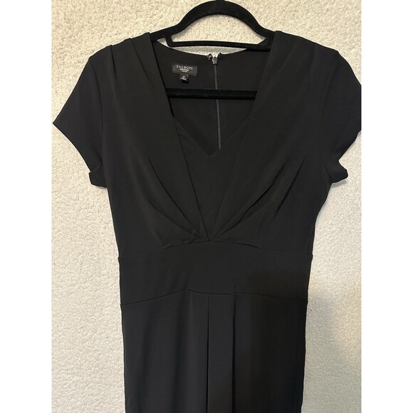 Talbots Women Short Sleeve Rayon Blend Sheath Dress Size 2 Petite Black - Picture 2 of 9